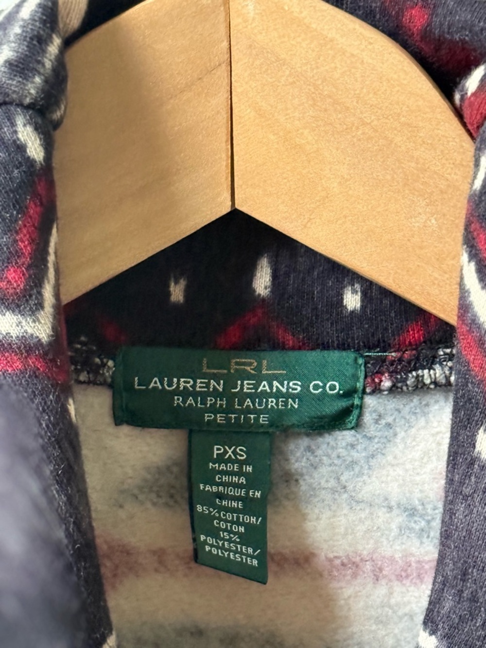 Ralph Lauren Aztec Shawl Collar Knit Jacket - Black, Red, Cream - Picture 7 of 8